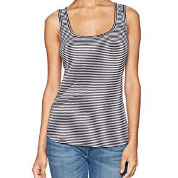 Three Dots | Black & White Striped Tank Top - Picture 4 of 5